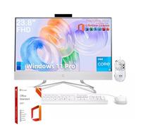 HP PC todo en uno 23.8 pulgadas, unidad óptica 8 en 1, procesador Intel i3 doble núcleo, pantalla FHD, cámara web 720P, teclado y mouse con cable