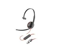 HP Poly - Auriculares monoaurales Poly Blackwire 3210 USB-C + Adaptador USB-C/A