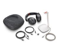 HP Poly - Auriculares Poly Voyager Surround 85 UC USB-C con certificación Microsoft Teams + adaptador USB-C/A + base de carga