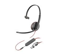 Poly Blackwire 3215 Monaural USB-C Headset +3.5mm Plug +USB-C/A Adapter (Bulk) 8X227A6
