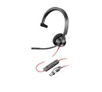 Poly Blackwire 3310 Monaural Microsoft Teams Certified USB-C Headset +USB-C/A Adapter 8X216AA