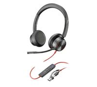 POLY Blackwire 8225 Stereo Microsoft Teams Certified USB-C Headset +USB-C/A Adapter Alámbrico Diadema Oficina/Centro de llamadas USB Tipo C Negro