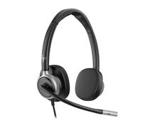 HP Poly Mission 620 Auricular USB-C Estéreo Profesional para Uso Diario Intensivo, Micrófono con Cancelación de Ruido con IA, Indicador de Llamada en Uso, Comodidad Todo el Día, PC y Mac