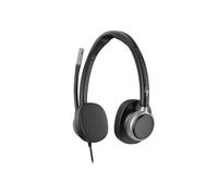 Auriculares Poly Mission 625 con cable USB-C y USB-A, cancelación de ruido, negros