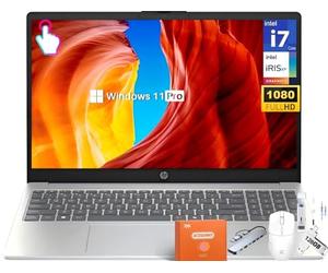 HP Portátil con visualización táctil FHD de 15.6 Pulgadas, Intel 10-Core i7-1355U (hasta 5.0 GHz), 32 GB de RAM, 1 TB SSD