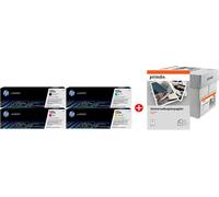 HP + Prindo Universal Papier 2500 Blatt Value Pack negro / cian / magenta / amarillo / Blanco Original 131A MCVP 01