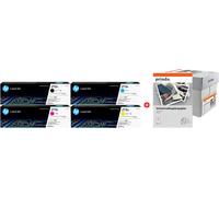 HP + Prindo Universal Papier 2500 Blatt Value Pack negro / cian / magenta / amarillo / Blanco Original 219A MCVP