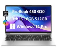 HP ProBook 450 G10 - Laptop empresarial (15.6" FHD antirreflejos, Intel 10-Core i5-1334U, 16GB RAM, 512GB SSD, (Beats i7-1255U)) retroiluminada, cámara web, Ethernet, Wi-Fi 6E, Win 11 Pro con AI
