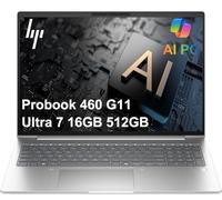HP ProBook 460 G11 Laptop empresarial (16 pulgadas FHD+, Intel Ultra 7 155U, 32GB DDR5 RAM, 1TB SSD) HP Wolf Security, KB numérico retroiluminado, cámara web IR 1080P, huella dactilar, Ethernet, Win