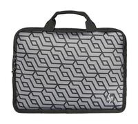 HP Protective Funda Reversible para Notebook de hasta 11" ( Passthrough para cargar Tablet o Smartphone, Material Neopreno Lavable) Color Negra y Gris con Tramas