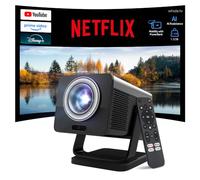 HP Proyector con Netflix, Compatible con Batería Externa USB-C, 4K MC450 | Mini Proyector Smart con Apps Oficiales, WiFi Bluetooth, Corrección 4P Automática, Rotación 90° y USB-C PD