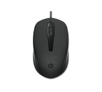 HP Ratón 150 - Ratón con Cable, conexión USB-A, Sensor óptico de hasta 1600 PPP, 3 Botones y Rueda de Desplazamiento de Doble función, Agarre ergonómico y Funcional, Color Negro