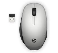 HP Ratón de Modo Dual para PC 300, inalámbrico y Bluetooth, 2 Botones preprogramados, tecnología Avanzada de cifrado estándar (AES), Receptor USB inalámbrico de 2.4 GHz Incluido, Plateado