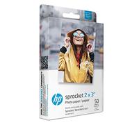 HP Sprocket 2x3” (5,1x7,5 cm) Premium Zink Papel fotográfico adhesivo precortado 50 hojas, compatible con impresoras fotográficas HP Sprocket.