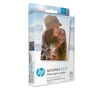 HP Sprocket 2x3 (5,1x7,5 cm), Zink con Reverso Adhesivo Papel fotográfico, 20 Hojas, Compatible con impresoras fotográficas HP Sprocket