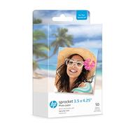 HP Sprocket 3.5 x 4.2 Pulgadas Zink Papel fotográfico con Respaldo Adhesivo (Paquete de 50) Compatible con Impresora fotográfica HP Sprocket 3 x 4