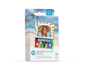 HP Sprocket 3.5 x 4.25 (8.9 x 10.8 cm) Premium Zink con Reverso Adhesivo Papel fotográfico, 100 Hojas, Compatible con Las impresoras fotográficas HP Sprocket 3x4 y Photobooth.