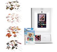 HP Sprocket Cabina fotográfica Impresora instantánea de Color (Blanca) + Papel Zink (100 Hojas) + Accesorios de Novia (23) y más