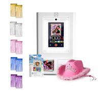 HP Sprocket Cabina fotográfica Impresora instantánea de Color (Blanca) + Papel Zink (100 Hojas) + Fondo fotográfico con Cortina de Laminado (10)