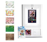 HP Sprocket Cabina fotográfica Impresora instantánea de Color (Blanca) + Papel Zink (100 Hojas) + Fondos fotográficos (5)