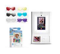 HP Sprocket Cabina fotográfica Impresora instantánea de Color (Blanca) + Papel Zink (100 Hojas) + Gafas (6)