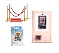 HP Sprocket Cabina fotográfica Impresora instantánea de Color (Rosa) + Papel Zink (100 Hojas) + Alfombra roja (1)