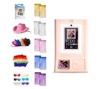 HP Sprocket Cabina fotográfica Impresora instantánea de Color(Rosa) + Papel Zink (100 Hojas) + Fedora (6) + Anteojos (6) + Boas (6) y más