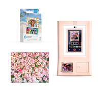 HP Sprocket Cabina fotográfica Impresora instantánea de Color (Rosa) + Papel Zink (100 Hojas) + Fondo fotográfico con Rosas (1)