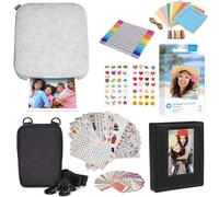 HP Sprocket - Impresora fotográfica instantánea de 3 x 4 - Kit: 50 unidades de papel Zink, estuche, álbum de fotos, marcadores, juegos de pegatinas