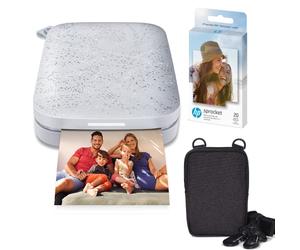 HP Sprocket Impresora fotográfica instantánea portátil de 2x3 Pulgadas (Blanco) Paquete de Papel Zink