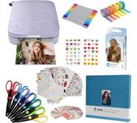 HP Sprocket Impresora fotográfica instantánea portátil de 2x3 Pulgadas (Morado) Kit de álbumes