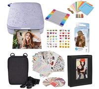HP Sprocket Impresora fotográfica instantánea portátil de 5x7.6 cm, Imprima imágenes en papel adhesivo ZINK desde sus dispositivos iOS y Android, Negro