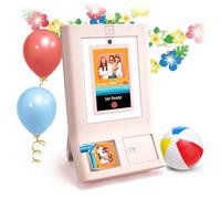 HP Sprocket Photobooth Impresora de Fotos 3x4” (Rosa) - 250+ Marcos, impresión en Papel Zink, Wi-Fi, luz LED, Pantalla táctil & App móvil.