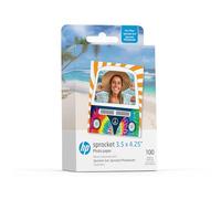 HP Sprocket papel fotográfico Zink con reverso adhesivo de 3,5 x 4,25 pulgadas (paquete de 100) compatible con fotomatón e impresora fotográfica HP Sprocket 3x4
