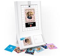 HP Sprocket Photobooth - Impresora fotográfica a color instantánea, 7,6 x 10,2 cm (gris) Captura y personaliza con más de 250 marcos + piñón HP 8,9 x 10,8 cm Zink
