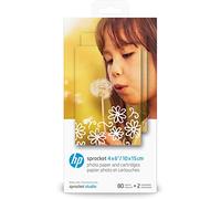 HP Sprocket Studio Cartuchos y papel fotográfico de 10 x 15 cm (80 hojas - 2 cartuchos) Compatible con HP Sprocket Studio