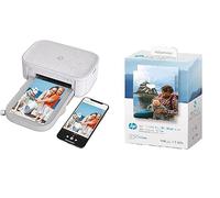 HP Sprocket Studio Plus Impresora WiFi - Imprime Fotos de 4x6 de Forma inalámbrica Desde su Dispositivo iOS y Android + Papel fotográfico y Cartuchos (Incluye 108 Hojas y 2 Cartuchos)