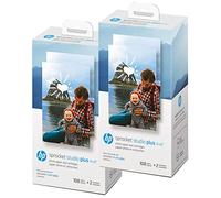 HP Sprocket Studio Plus - Papel fotográfico y Cartuchos de 4 x 6 Pulgadas (Incluye 216 Hojas y 4 Cartuchos) - Compatible Solo con Impresora HP Sprocket Studio Plus