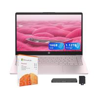 HP Stream Laptop de 14 pulgadas para estudiantes y negocios, procesador Intel N150, 16 GB de RAM, 1.12 TB de almacenamiento (128 GB UFS+1 TB estación de acoplamiento), Wi-Fi 6, 1 año Office 365