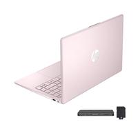 HP Stream - Laptop HD BrightView de 14 pulgadas, procesador Intel N150, 16 GB de RAM, 288 GB de almacenamiento (128 GB UFS + 160 GB SSD Docking Station Set), gráficos Intel, cámara web HD, Wi-Fi, 1
