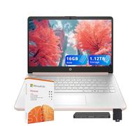 HP Stream Laptop HD de 14 pulgadas, procesador Intel N150, 16 GB de RAM, 1.16 TB de almacenamiento (128 GB UFS+1.03 TB de estación de acoplamiento), gráficos Intel, cámara web, Wi-Fi 6, 1 año Office