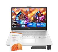 HP Stream Laptop HD de 14 pulgadas, procesador Intel N150, 16 GB de RAM, 288 GB de almacenamiento (SSD de 128 GB + juego de estación de acoplamiento de 160 GB), gráficos Intel, 1 año Office 365