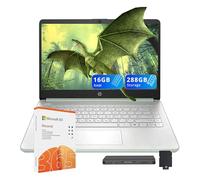 HP Stream Laptop HD de 14 pulgadas, procesador Intel N150, 16 GB de RAM, 288 GB de almacenamiento (SSD de 128 GB + juego de estación de acoplamiento de 160 GB), gráficos Intel, 1 año Office 365