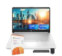 HP Stream Laptop HD de 14 pulgadas, procesador Intel N150, 16 GB de RAM, 640 GB de almacenamiento (128 GB UFS+512 GB de estación de acoplamiento), Intel Graphics, cámara web, Wi-Fi 6, 1 año Office 365