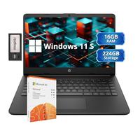 HP Stream Laptop ligera HD de 14 pulgadas, Intel Celeron N4120, 16 GB de RAM, 192 GB de almacenamiento (eMMC de 64 GB + tarjeta USB de 128 GB), gráficos Intel UHD, cámara web HD, 1 año Office 365,
