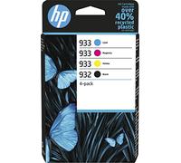 HP Tintas Originales 932 (Negro)/933 (Cian/Magenta/Amarillo), Pack de 4