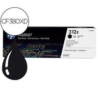 HP Pack de ahorro de 2 cartuchos de tóner original LaserJet 312X de alta capacidad negro
