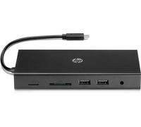 HP Travel USB-C Multi Port Hub Alámbrico USB 3.2 Gen 1 (3.1 Gen 1) Type-C Negro