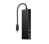 HP USB-C Portable Hub B8SV8AA - 4 Puertos (2X USB-A, 1x USB-C, RJ45 1GbE), Carga Rápida 7,5 W, Compatible Windows, MacOS, ChromeOS, iPadOS y Android, Ligero, Negro