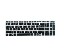 HP15-BF - Funda para teclado, protector de silicona negra semitransparente para portátiles HP 14-BF/HP15-AB